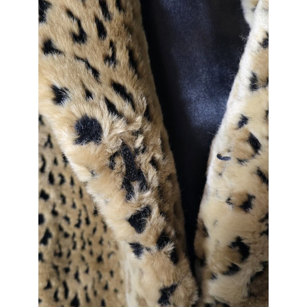 Unreal Fur Wild Cat Leopard Print Jacket Coat Women's Size 16-Vintage- Y2K - Picture 9 of 16